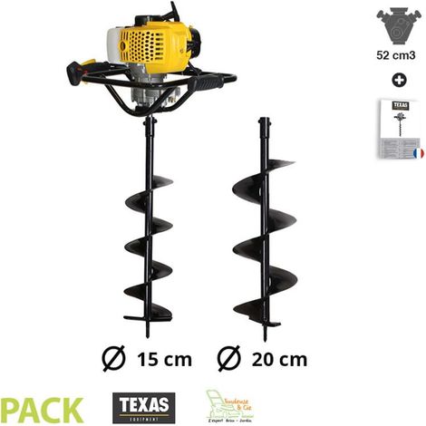 Tarière thermique 52cc TEXAS EA5300 lot 2 mèches 15 20cm (1/5)