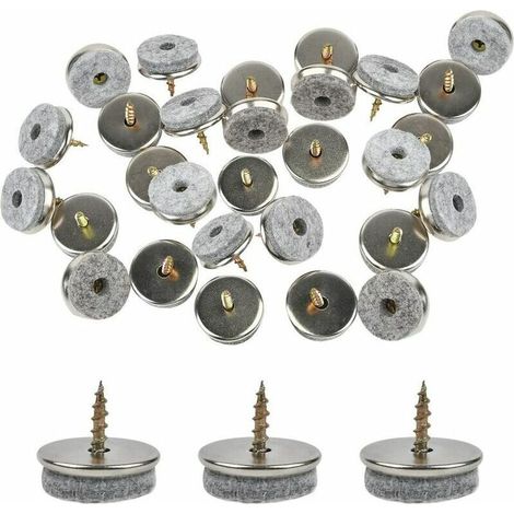 Patin de chaise 30 pièces, patin de chaise de 18 mm de diamètre. Les pieds de meubles avec des feutres de 5 mm d'épaisseur sont une protection idéale pour les pieds de chaise, avec une installation fa (1/5)