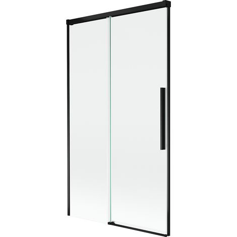 Mexen Rox paravento da bagno scorrevole a 2 ante 100 x 150 cm, trasparente, nero - 8C9-100-001-70-00