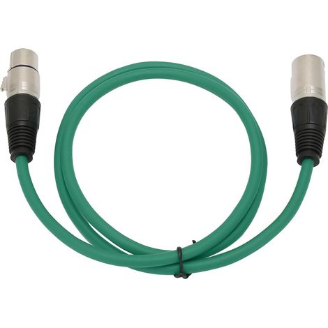 Câble microphone 3 broches mâle vers femelle, adaptateur audio durable pour microphone, vert (1/5)