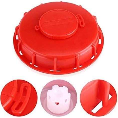 Couvercle de réservoir IBC, IBC fourre-Tout Couvercle Capuchon pour réservoir d'eau Liquide, Plastique Rouge 163mm (1/5)