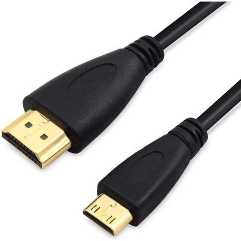 High-Speed- und HD-Mini-HDMI-Kabel, Full HD 3D / Mini-HDMI-C-Stecker auf HDMI-A-Stecker – 3 m – Crezuo