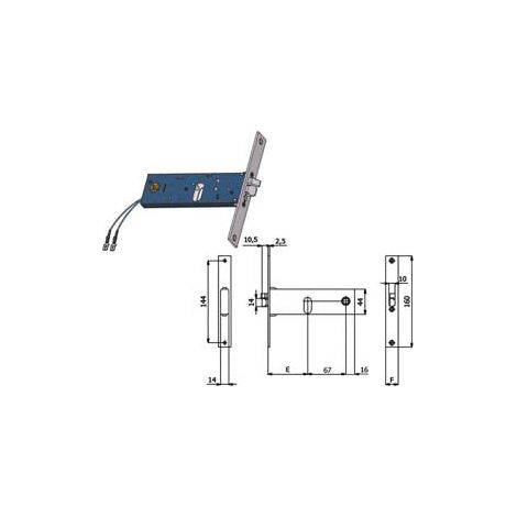 SERRATURA METALLO INFILARE ELETTRICA 899 OMEC • B.Q NICH F.MM 16 F.OVALE+SCR H.MM 44 E.MM 80