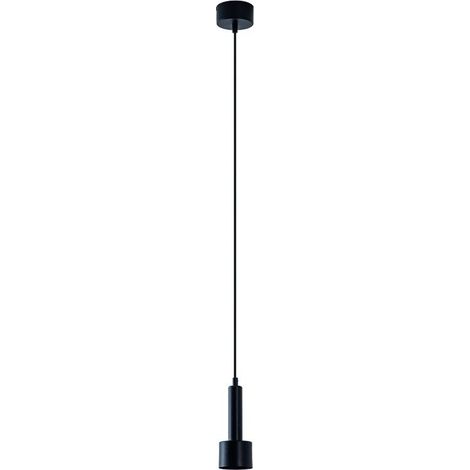 Suspension Luminaire LED D70 7W Noir Sablé ZAMBELIS - Blanc chaud - 3000K