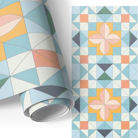 Klebefolie für Möbel - Möbelfolie - Selbstklebefolie - Kleiderschrank - Kommode - Schreibtisch - Geometrisches Mosaik 65x130 cm