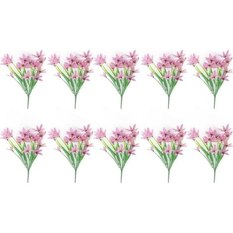10 künstliche Frühlingsgrasblumen zur Dekoration, als Gastgeschenke für Zuhause, Büro und Hochzeiten, Rosa (1/5)