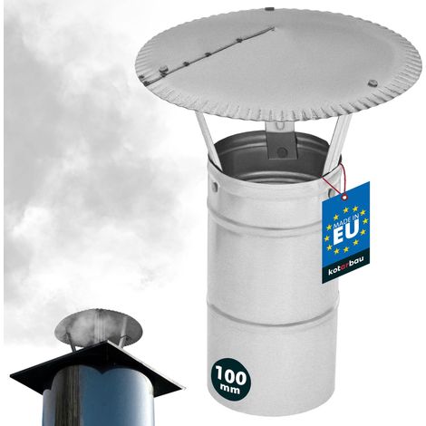 KOTARBAU® Chapeau de Cheminée - Acier Galvanisé - ø 100 mm - Argent - Chapeau Cheminée Anti Pluie - Résistant à la Corrosion - Installation Facile - Design Moderne (1/5)