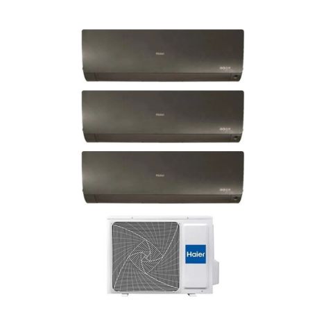 Haier Climatizzatore Trial Split Flexis Plus Black 7+9+15 Con 3U70S2SR5FA Inverter Wi-Fi Classe A++