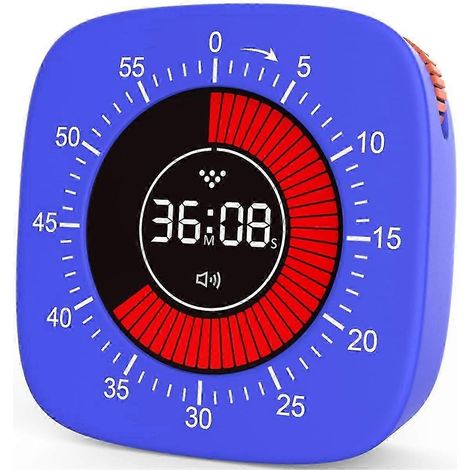 Une horloge de bureau avec un affichage visuel adapté aux enfants, un affichage numérique, un compte à rebours de 60 minutes et un fonctionnement silencieux, idéale pour l'apprentissage et l'enseignem (1/4)