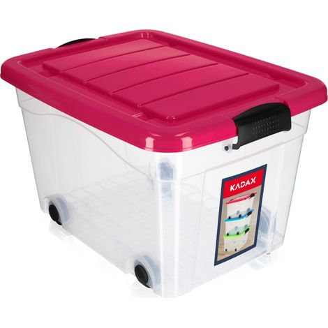 KADAX Kunststoffbehälter mit Rollen, Aufbewahrungsbox aus Kunststoff 40L (1/4)