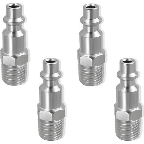 1/4 NPT Male Metal Compressed Air Quick Coupling Pneumatic Threaded Ferrules for Compressor and Tools, Connectors for Workshop Garage Repair Equipment (1/5)