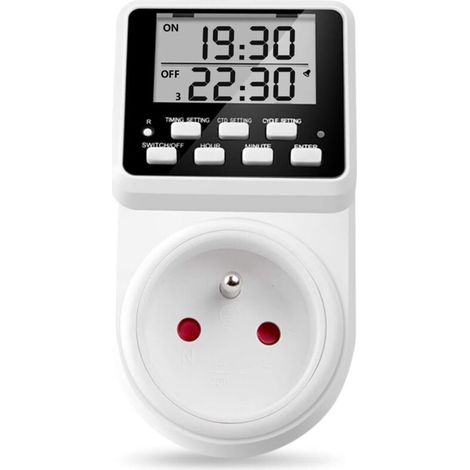 ZOLGINAH Prise Programmable numérique et programmateur Prise Electrique à Cycle Alternatif et répétitif Prise Minuteur Compte à rebours