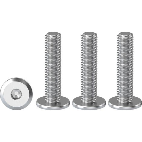 20 Pièces Vis à Tête Plate Avec Six Pans Creux M4 X 25 mm Boulons à Tête Plate Hexagonale en Acier Inoxydable A2 V2A Vis à Tête Cylindrique Hexagonale à Bride Boulons Allen (1/5)