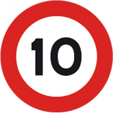 Segnale Limite di Velocita' 10 Km/H Figura 50-Art.116 Ø cm. 60