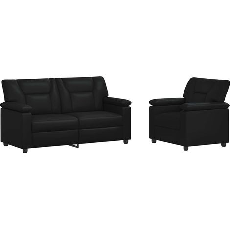 Ensemble de Canapés 2 pcs Noir Simili cuir vidaXL (1/5)