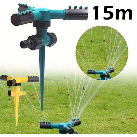Arroseur automatique rotatif à 360° (vert) pour pelouse, arrosage goutte à goutte, accessoires de jardin (1/4)