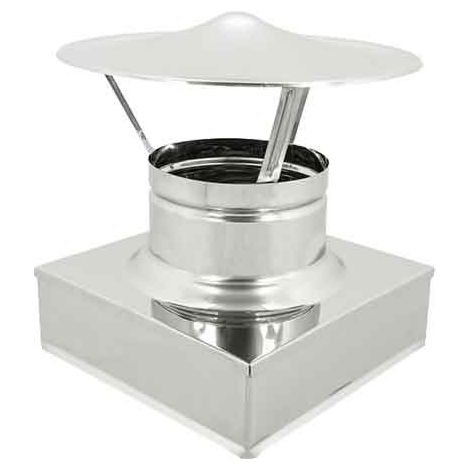 FUMAIOLO INOX QUADRO A CAPPELLO 'CINESE' 250x250 mm