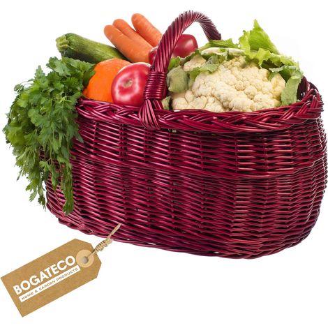BOGATECO Panier en osier naturel shopping 45x30x32 cm (1/5)