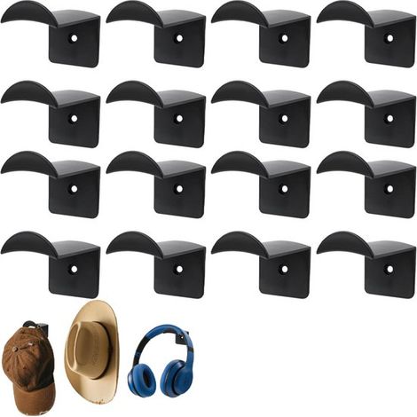Porte-casquettes 16 pièces, organisateur de casquettes, support à chapeaux, rangement pour casquettes, support à casquettes auto-adhésif, porte-casquettes, rangement (1/5)