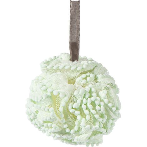 Éponge de bain en maille douce et exfoliante, grande boule de douche en maille riche et dense pour hommes et femmes, verte (1/5)