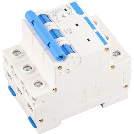 Modularer 3-poliger 6-A-Leistungsschalter DZ47-63 AC 400V 6/10/16/20A Stromkreisschutz (1/5)