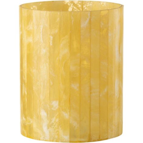 Photophore Design Lignes "Champêtre" 20cm Jaune (1/5)