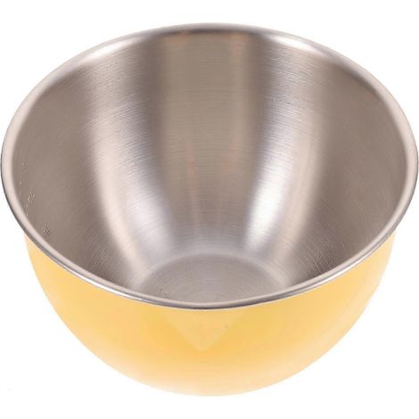 Bol mélangeur en acier inoxydable jaune, 26,7 cm (10,5 pouces), durable et résistant à la rouille, polyvalent pour la pâtisserie et la cuisine. (1/5)