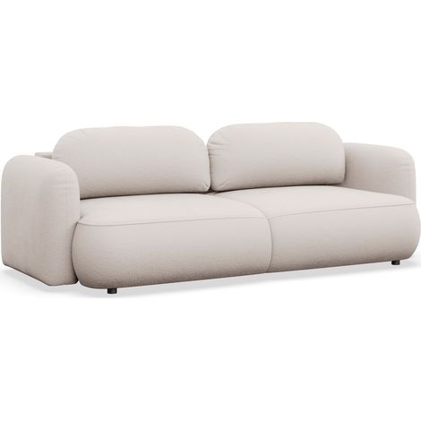 Selsey Tvoya – 3-Sitzer Schlafsofa mit Chenille-Bezug, Hellbeige