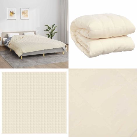 Couverture lestée Crème clair 220x235 cm 15 kg Tissu - Couverture Lestée - Couverture Poids - Literie Relaxante - Sommeil Profond - Réduction Stress - Home & Living (1/5)