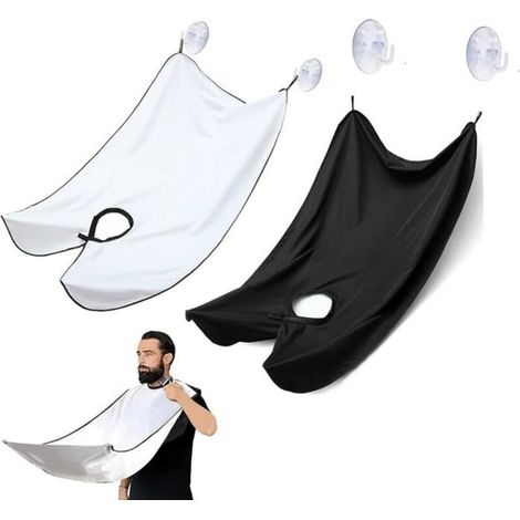 Beard Apron, 2 Pieces Shaving Cape Beard Apron Bib Professional Waterproof Beard Grooming Cloth (1/5)
