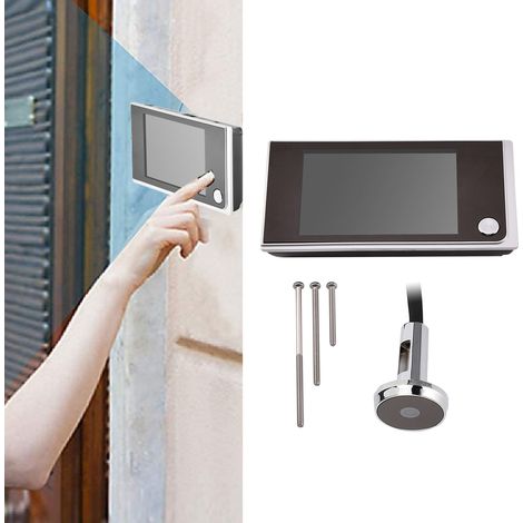 Mini HD Oeil de Chat Électronique pour Porte, Écran LCD Couleur 3.5 Pouces, Vue Grand Angle 120° pour Intérieur