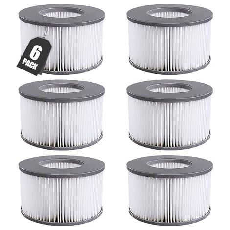 Filtro Spa Lite para MSPA, 6 unidades, para Whirlpool MSpa (2020), cartucho de filtro de agua para piscinas inflables, jacuzzis y spas. (1/5)
