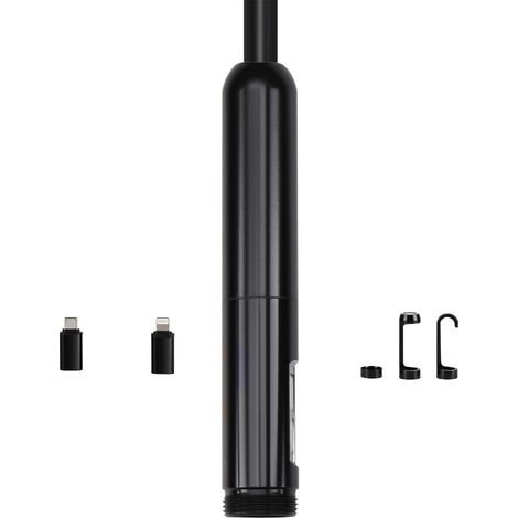 Mophorn Cámara Endoscópica con Doble Lente para Android e iOS, Resolución HD 1920P, 8 Luces LED Ajustables, Zoom 2X, Cable Flexible de 5 m, Resistente al Agua IP67, 5000 x 18 x 10 mm (1/5)