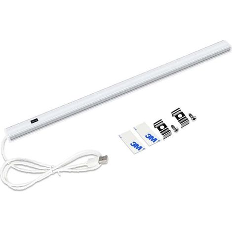 Bande LED en aluminium, 5 V, détecteur de mouvement, couleur réglable, interface USB, LED SMD 2835, 50 cm, blanche (1/5)