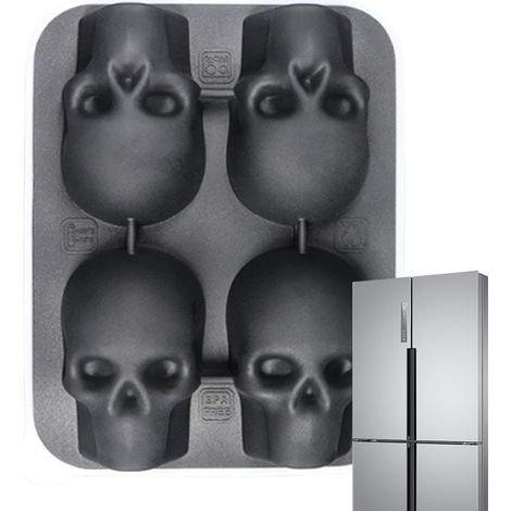 Moule à glaçons en silicone – forme crâne, réutilisable, pour café/whisky/apéritif
