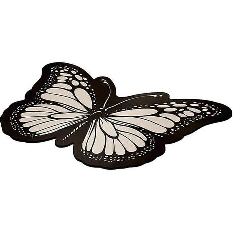 Tapis de salle de bain papillon noir à motif papillon, en terre de diatomées de qualité supérieure, absorbant l'eau et antidérapant. Tapis de porte. (1/5)