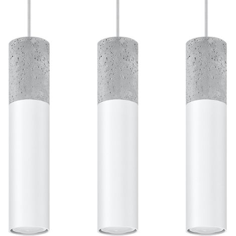 Lámpara colgante Borigio 3 GU10 de hormigón blanco Sollux SL.0649 (1/5)