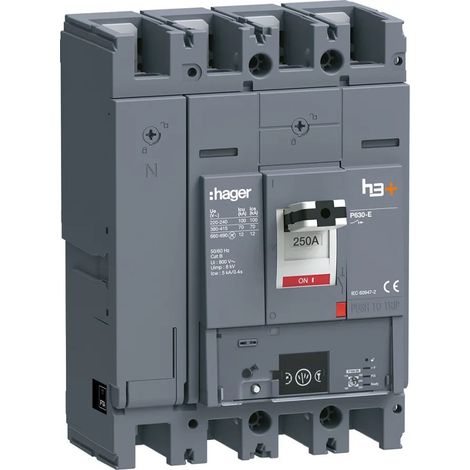 Disjoncteur h3+ P630 Energy 4x250A 70kA - HAGER HEW251NR