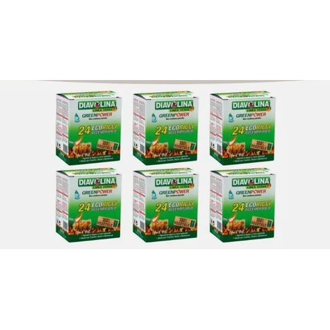 Offerta 6 pz diavolina accendifuoco 24 ecoricci per camini, stufe e barbecue