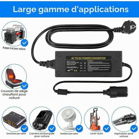Convertisseur Ac Dc - 230V Vers 12V 10A - Pour Voiture Allume-Cigare - 120W - 1 Pièce (1/5)