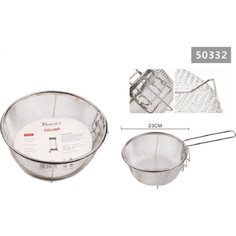 Trade Shop - 23 CM 50332 STAHLBRATPFANNE RUND SIEBKORB 50332 - (1/3)