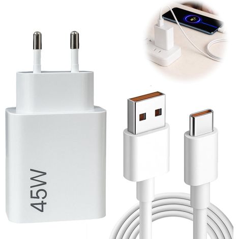 Chargeur Rapide 45 W pour Redmi Note 14, 13 et 12, avec câble USB-C 6 A (1 m), QC3.0 pour Xiaomi 14, 13, Redmi Turbo 4 et Realme. Convient également à d'autres Marques (1/5)