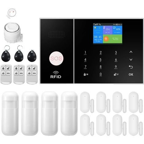Système d'alarme pour maison intelligente, connectivité WiFi et 4G, détection de mouvement, E, Prise EU (1/2)