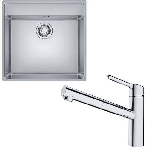 Pack cuve Maris inox 530 x 510 x 180 mm + mitigeur Orbit douchette - Franke (1/5)