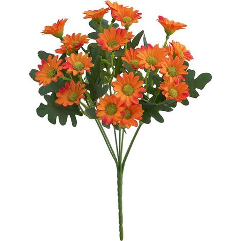 Fleurs Artificielles - Chrysanthèmes Et Marguerites Faux - Décoration Automne Intérieur Extérieur - Pour Pot Jardinière Balcon Porche - Lot De 7 Bouquets (1/5)