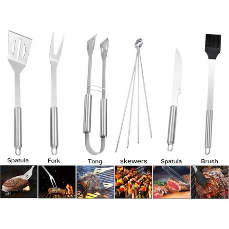 Tophances 9-Piece Premium Stainless Steel BBQ Utensil Set for Camping - Ideal as a Birthday Gift for Dad and Men (1/5)