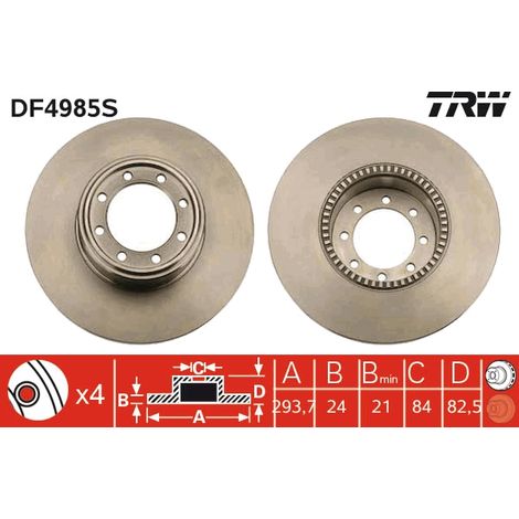 DISQUE DE FREIN ARRIÈRE DF4985S TRW (1/2)