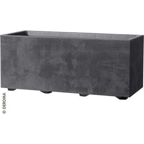 fioriera da esterno deroma "millenium" rettangolare in resina colore antracite, 99x37x39 cm