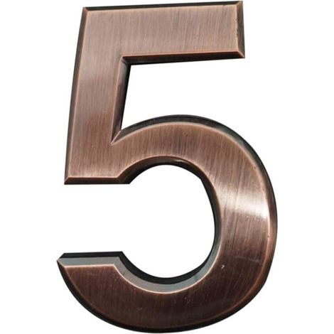 (N° 5) Numéros de boîte aux lettres 3D autocollants de 10cm pour maison et appartement