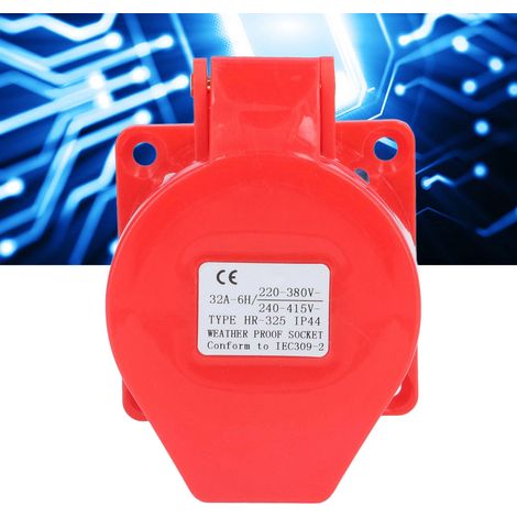 Industrielle Einbausteckdose 4/5-polig 16 A/32 A, CE-Standard, rot, IP44HR-325 (1/5)